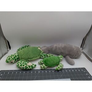 Wildlife Artists Green Sea Turtle Plush Manatee Lot